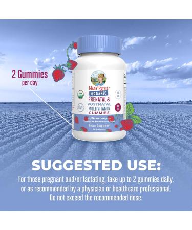 MaryRuth Organics Prenatal Postnatal Multivitamin Gummies (Strawberry) & Women's (Cherry & Raspberry) | USDA Organic | Vitamins for Breastfeeding Beauty & Immunity | Vegan No Gelatin - Buy Online on GoSupps.com