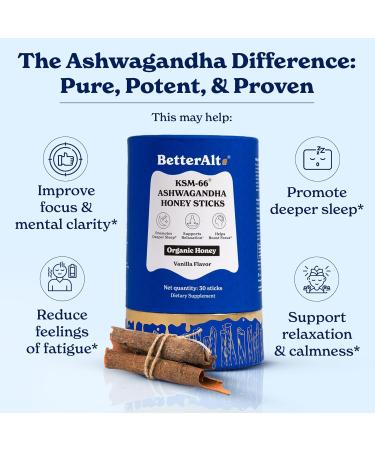 Better Alt Ashwagandha & Shilajit Honey Sticks 2 Pack| Pure Himalayan Shilajit Organic Multiflora Honey & Saffron|60 Sticks|Energy & Immune Support Supplement Natural + Ashwagandha Honeysticks (Pack of 2) - Buy Online on GoSupps.com