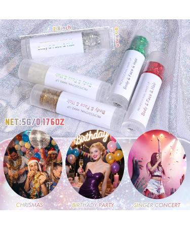  Prreal 3 colors of body glitter mermaid glitter glitter makeup stick shimmering face gel holographic makeup rave outfit face painting accessories - Buy Online on GoSupps.com