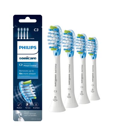 Philips Sonicare Genuine C3 Premium Plaque Control Toothbrush Heads, 4 Brush Heads, White, HX9044/65 4 White