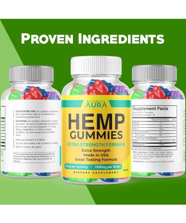 (3 Pack) Blissful Aura Gummies - Official Formula - BlissfulAura Gummies with Hemp Extract Extra Strength Advanced Formula Big Size Great Taste New 2023 Blissful Aura Hemp Gummy 1500mg (180 Gummies) - Buy Online on GoSupps.com