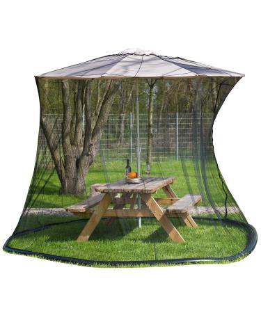 Infactory Moskitonetz umbrella: mosquito net for parasols 330 x 250 cm 220 mesh black (mosquito network for parasol mosquito net for traffic lights umbrella lighting)