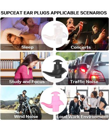Macrohu Silicone Waterproof Earplugs for Sleeping | Reusable Soft Earplugs for Snoring Swimming & Hearing Protection - Black (Size S) - Buy Online on GoSupps.com