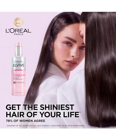 L'Oreal Paris Elvive Glycolic Gloss Leave-In Serum With Gloss Complex and Glycolic Acid Fills and Seals Hair Fibres For Long-lasting Smooth & Shiny Hair Ideal for Dull Hair 150ml - Buy Online on GoSupps.com