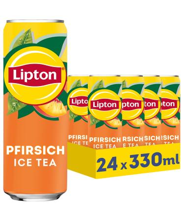 LIPTON ICE TEA Peach iced tea with peach flavor DISPOSABLE cans (24 x 0.33 l) 330 ml (pack of 24)