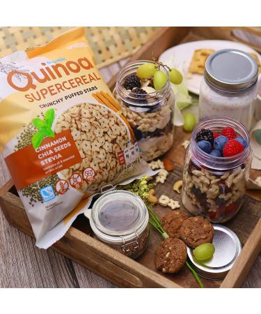 Certified USDA Organic Vegan Cereal with Cinnamon & Chia Seeds 6oz - Gluten Free Non GMO Kosher - Diabetic Healthy Snack Puffed Quinoa Cinnamon 6oz - Buy Online on GoSupps.com