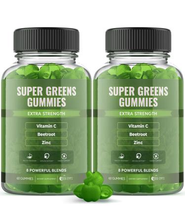 Dr. Emy's Super Greens Gummies 8 Powerful Blends Support Healthy Digestion & Immune Support Gummy Supplement Super Food for Kids & Adults Vegan Natural Rasberry Flavor Daily Vitamin 60 ct Each 2