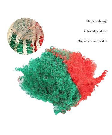 Cosplay Fluffy Curly Synthetic Wig Hair Red Green Hair pour Halloween Party - Buy Online on GoSupps.com