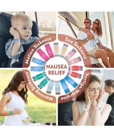 Nausea Relief Wristbands for Motion Sickness - 2 Pairs Large, Anti Nausea Bracelets for Pregnancy & Travel (Cruise, Plane), Adults & Kids - Buy Online on GoSupps.com