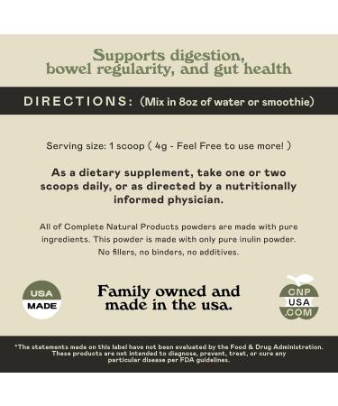 Pure Organic Inulin Powder Fiber Supplement - (Jerusalem Artichoke) Prebiotic Bulk Inulin Fiber Powder 8oz Digestion & Gut Health - Buy Online on GoSupps.com