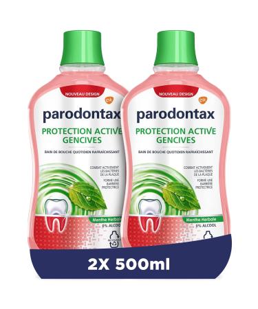 Parodontax mouthwash mint herbs for sensitive teeth removes plaque without alcohol 2 x 500 ml - Buy Online on GoSupps.com