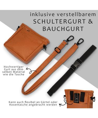 Ostfriesenpfoten Frieda Dog Treat Pouch - High-Quality Synthetic Leather Brown Size M - Easy Open Single-Handed Lock Gassitasche for Dog Owners | International Shipping - Buy Online on GoSupps.com