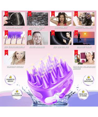 Shampoo Brush Scalp Massager Exfoliator for Dandruff Removal | Waterproof Shower Scrubber for Hair Growth | Soft Silicone Bristles | 2 Pack Scalp Brush for Thick Curly Hair - Buy Online on GoSupps.com
