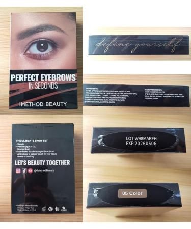 iMethod Eyebrow Stamp Stencil Kit - Easy to Use Brow Trio with 27 Reusable Stencils Pomade Dual-ended Brush & Sponge Applicator in Light Brown - Perfect for Flawless Eyebrows - Buy Online on GoSupps.com