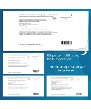 Nordic Naturals Vegetarian Children's DHA 375mg Omega-3 Seaweed Oil with EPA and DHA 120 Vegan Soft Capsules Lab Tested Vegetarian Soy Free Gluten Free Non-GMO - Buy Online on GoSupps.com