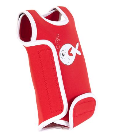 SwimBest Baby Wetsuit - A Neoprene Baby Swimming Costume/Baby Wrap for 0-24 Months with 50+ UV Protection Red Fish 0-6 Months