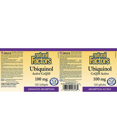 Natural Factors Ubiquinol QH Active CoQ10 100 mg - 120 Softgels | Heart Health & Energy Support - Buy Online on GoSupps.com