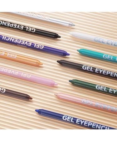 Joyeee 12 Colored Glitter Eyeliner Pencil Set Eye Liner Pen Brown Blue Red White Green Glitter Black Eyeliner Eyeshadow Waterproof Smudgeproof Long Lasting Gel Eyeliner Make Up for Girl Women Gift #042 - Buy Online on GoSupps.com