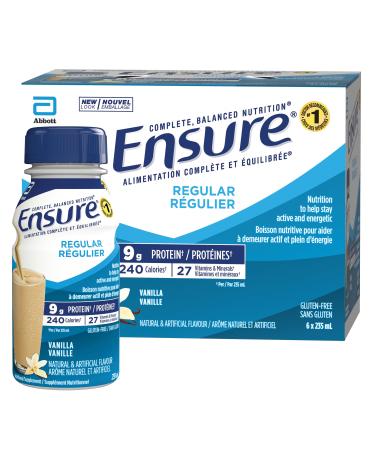 Ensure Regular Nutritional Supplement Shake Nutrition To Stay Active And Energetic Vanilla 6 x 235-mL Bottles Vanilla 235 ml (Pack of 6)