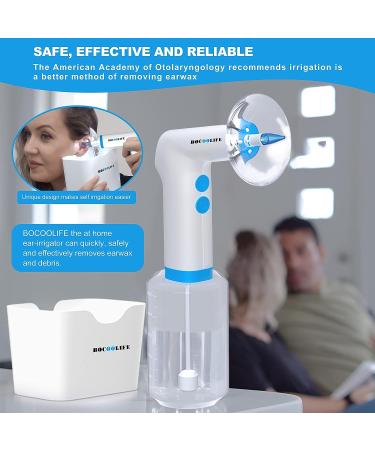 BOCOOLIFE Electric Ear Irrigation Kit - Ear Wax Removal System with 4 Pressure Levels, 12 Ear Tips & Basin - Ear Cleaner for Adults - Buy Online on GoSupps.com