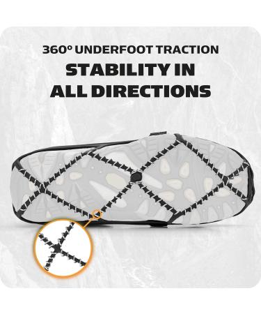 YAKTRAX PRO Heavy Duty Traction Crampons for Snow & Ice - Stainless Steel Large (EU Size 44-46) | Best International Shipping - Buy Online on GoSupps.com
