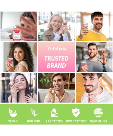 200MG Magnesium Glycinate Gummies, High Absorption Magnesium Glycinate Supplements for Relaxation, Raspberry Flavor 60 Count - Buy Online on GoSupps.com