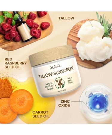 Beef Tallow & Zinc Sun Balm | Instant Sun Protection for Dry & Sensitive Skin - Non-Greasy Beeswax & Natural Oils - Fresh Scent - Buy Online on GoSupps.com