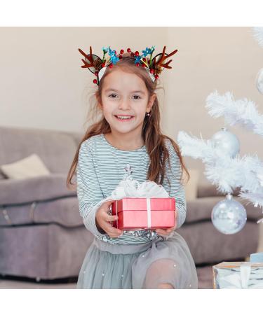 Jxuane Christmas Headband Christmas Flower Deer Headband Flower Antlers Headband Flower Antlers hair piece Animal Horns Headwear Flower Antlers Hair Accessories for Girls and Women - Buy Online on GoSupps.com
