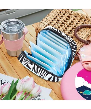 Zebra Motif Storage Bags for Women's Bandages & Menstrual Products Portable Holder for Tampons Panty Liners & More - Buy Online on GoSupps.com