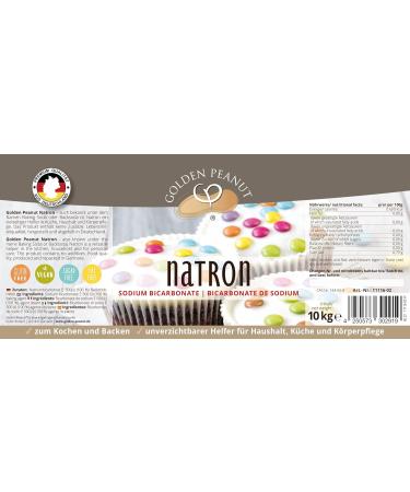 Golden Peanut Natron Powder 10 kg - Premium Sodium Bicarbonate for Baking & Cleaning | High-Purity Food Quality from Germany - Buy Online on GoSupps.com