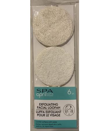 Spa april Bath & Shower Exfoliating Facial Loofah 6ct 2pks (Bean Vanilla)