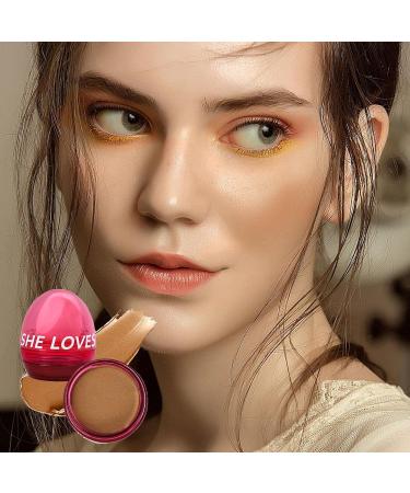Blush Cream - Silky Blush Powder with Elastic Beauty Sponge | Products Teen Girls Cosmetics for Home Shopping Gathering Dating Traveling Working Puchen 02# Golden Brown - Buy Online on GoSupps.com