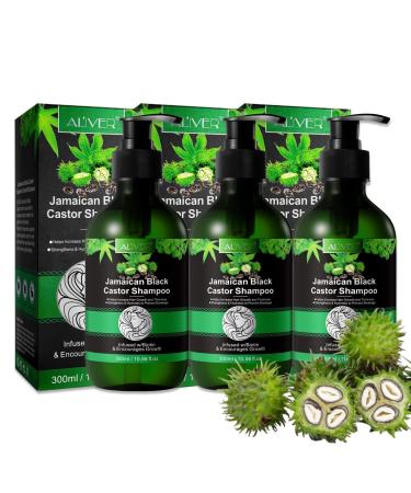 P-Beauty Castor Oil Shampoo with Biotin 3x300ml for Hair Growth, Natural Hair Care & Scalp Care | Anti Hair Loss Shampoo