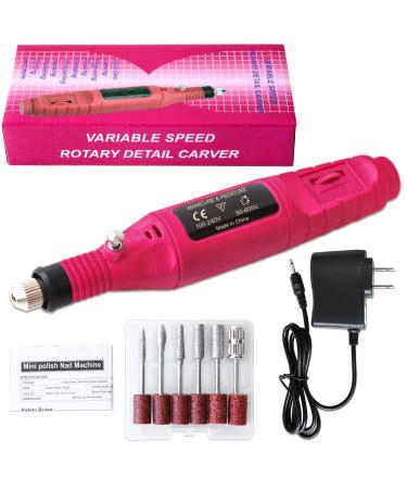 Electric Nail Drill Kit  Nail Drill Manicure Filer Tool 15000 RPM Removal Cordless Nail Drill Kit with 6 Nail Drill Bits for Buffing  Grooming  and Polishing of Nails Home Commercial Use