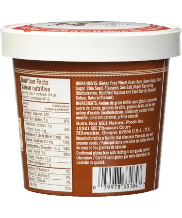 Bobs Red Mill Gluten Free Brown Sugar & Maple Oatmeal Cup 61 grams 12 count Maple 61 g (Pack of 1) - Buy Online on GoSupps.com