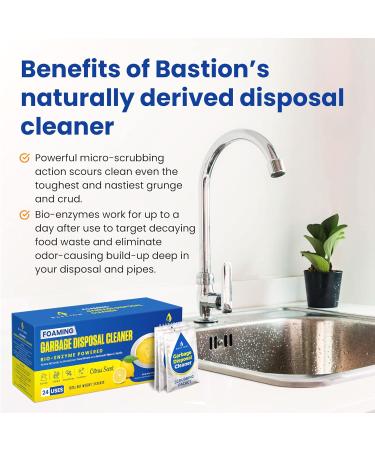24-Count Garbage Disposal Cleaner and Deodorizer - Foaming Lemon Scented Pods for Kitchen Sink Freshness - 6-Month Supply by Bastion - Buy Online on GoSupps.com