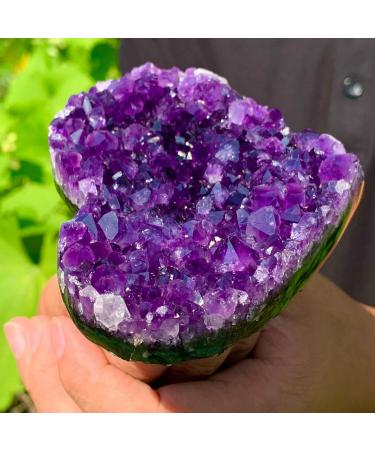 240g Natural Heart Shaped Amethyst Gemstone Quartz Cluster Crystal Specimen Beautiful Crystal Home Goods - Buy Online on GoSupps.com