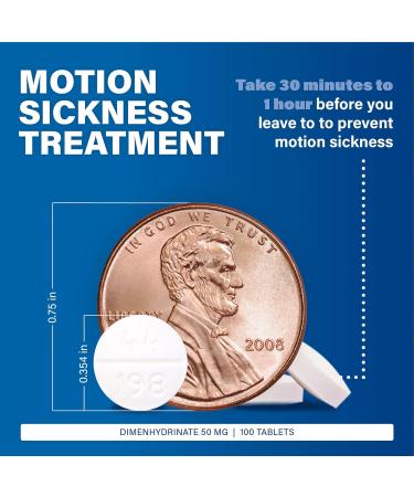 Driminate Generic 50mg Anti-Nausea Tablets - 100 Count Motion Sickness Relief - Buy Online on GoSupps.com