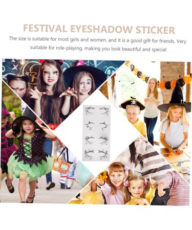 WOONEKY 4 Pairs Halloween Eyeliner Stickers Day of The Dead Face Tattoos Cat Eye Makeup Sticker Pvc - Buy Online on GoSupps.com