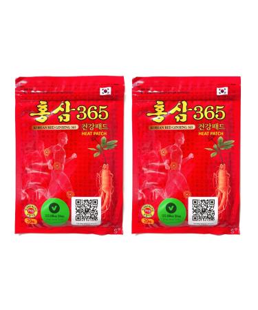 Korea Herbal 365 Power Red Ginseng Patch - 2 Package/40 Heat Sheets (5.2" x 3.7")