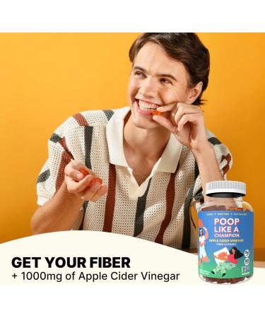 Poop Like a Champion Ultra Fiber Gummies with ACV and Super Berry - 1000mg Fiber Boost - Buy Online on GoSupps.com