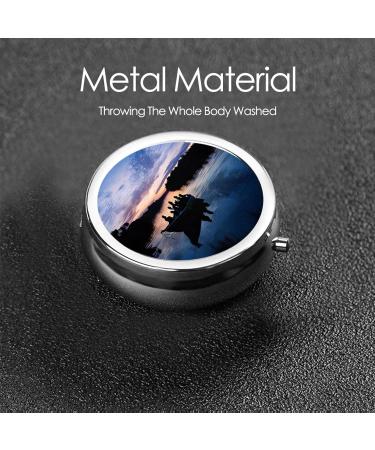 Fishing Scenic Mini Round Pill Box - 3 Compartment Travel Organizer | Portable Medicine Case for Home & Office - Buy Online on GoSupps.com