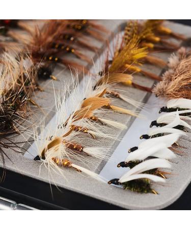 FISHINGSIR Fly Fishing Flies Kit - Handmade 64PCS Lures in Waterproof Fly Box - Dry/Wet Flies Streamer Nymph Emerger Set - Must-Have Series - Buy Online on GoSupps.com