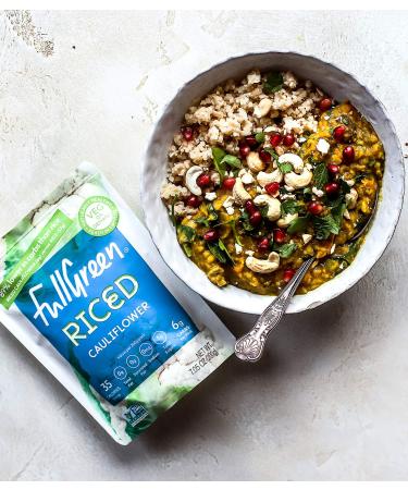 Fullgreen  Riced Cauliflower - 100% Cauliflower  89% Less Carbs than Rice - Perfect for KETO diets  NON-GMO  shelf-stable with NO preservatives - case of 6 pouches - Buy Online on GoSupps.com