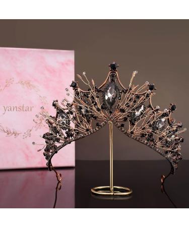 Black Baroque Queen Crown | Rhinestone Wedding Tiara for Women - Buy Online on GoSupps.com