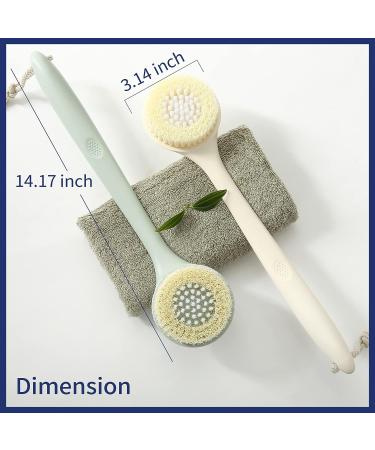 KUMBAZZ Long Handle Back Brush for Shower - Mold Resistant Bath Back Scrubber - Wet/Dry Brushing - Men & Women - Green - Buy Online on GoSupps.com