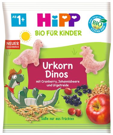 HiPP Organic for Children Snack Products Ancient Grain Dinosaurs Pack of 9 (9x30g) - Buy Online on GoSupps.com