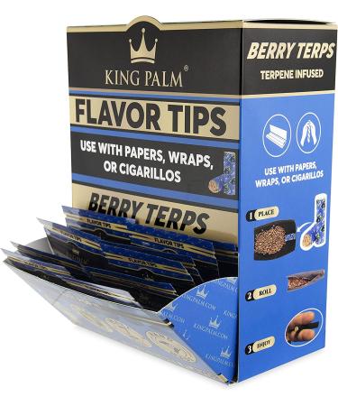 King Palm Berry Terps Filter Tips - 50ct Display | Flavored Pre Rolled Corn Husk Filter Tips - Buy Online on GoSupps.com