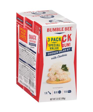 Bumble Bee Chicken Salad Snack on the Run Kit - Pack of 3, 3.5oz - Ready to Eat Protein Snack with Crackers & Spoon - Shelf Stable & Convenient - Buy Online on GoSupps.com