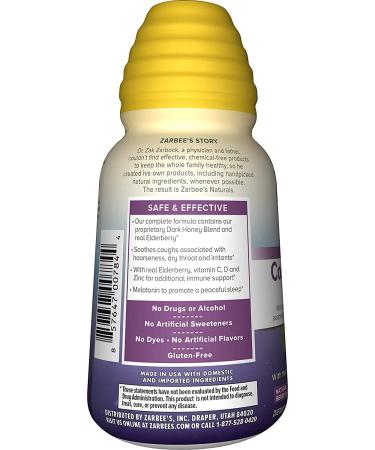 Zarbee's Complete Nighttime Cough Syrup + Immune Support - Natural Berry 8 fl oz - Buy Online on GoSupps.com